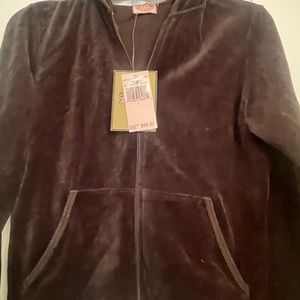 Brand NWT Y2K vintage Juicy Couture brown velour track suit size L